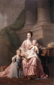 シャーロット女王と二人の子供たち アラン・ラムゼイの肖像画 古典主義 Oil Paintings